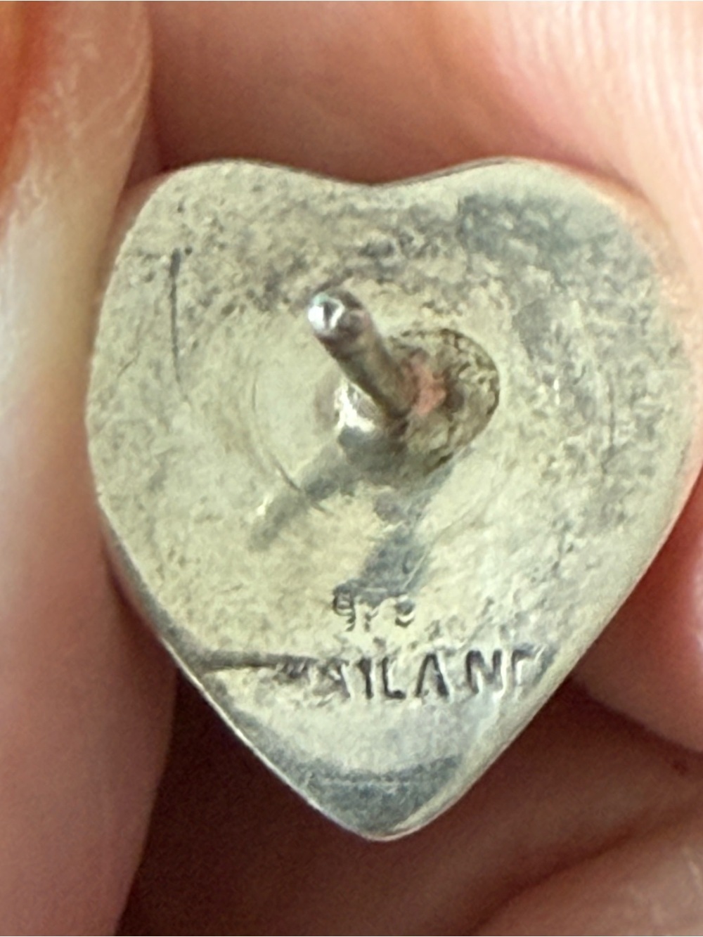 Sterling Silver Heart Shaped Post Earrings. - Picture 4 of 4